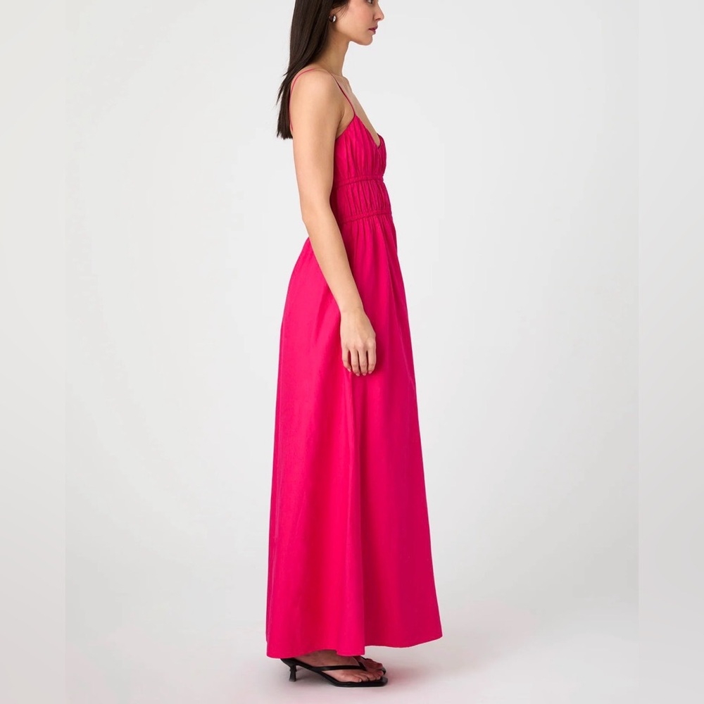 Poplin Ruched Maxi Dress - Picture 4 of 5